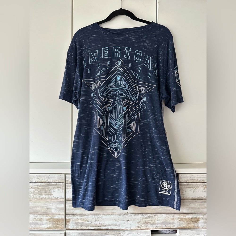 👕 American Fighter XL Blue Graphic T-Shirt Athletic MMA Tee